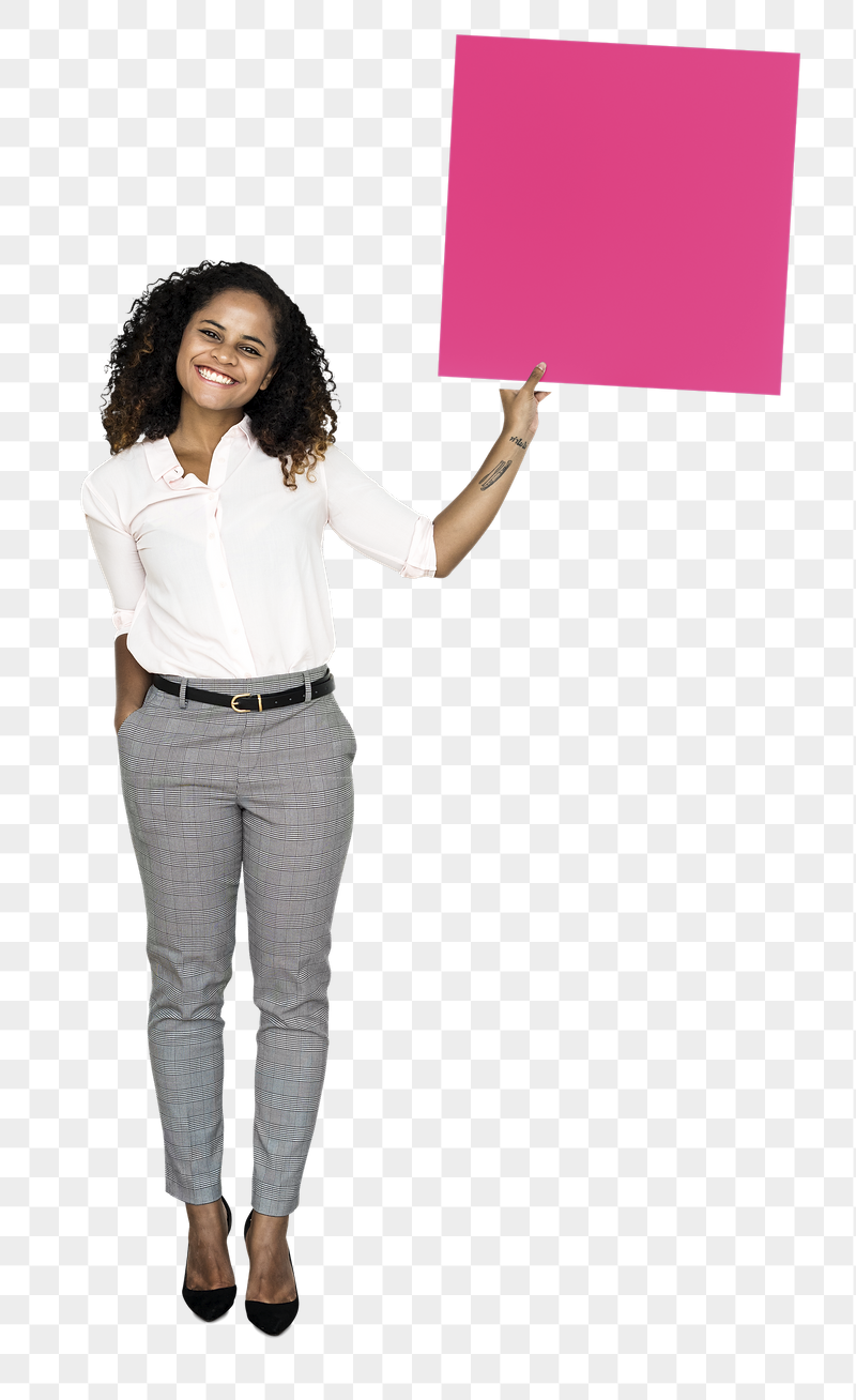 Png Young woman with blank | Free PNG - rawpixel