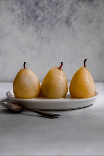 Poached Pears on Plate · Free Stock Photo