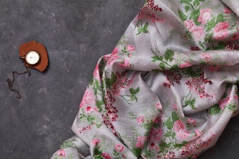 Pocket Watch Near Floral Curtain