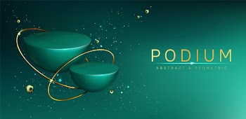 Podium, abstract geometric empty hemisphere stage Free Vector
