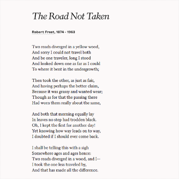 Poets.org on Twitter: "Two roads diverged in a yellow wood —Robert ...