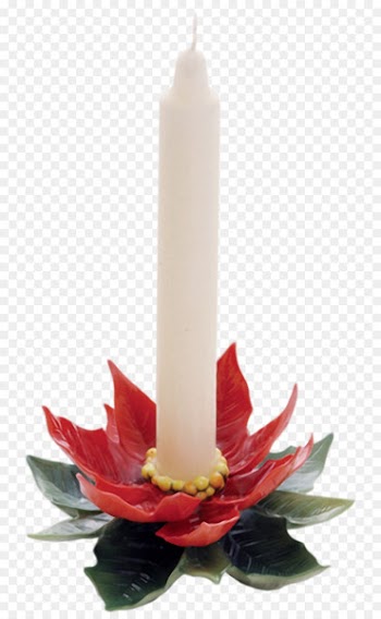 Poinsettia Candlestick Porcelain Franz - candle 