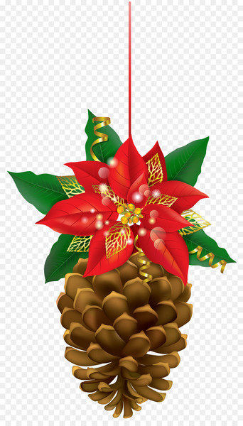 Poinsettia Conifer cone Christmas Clip art - christmas 