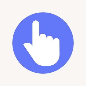 Pointing hand icon badge, flat | Free Icons - rawpixel