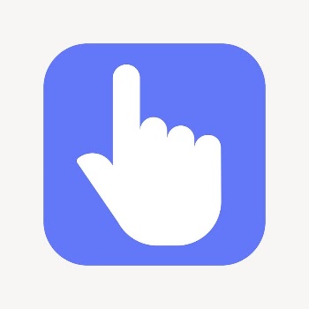 Pointing hand icon, flat square | Free Icons - rawpixel