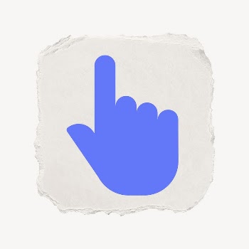 Pointing hand icon, ripped paper | Free PSD - rawpixel