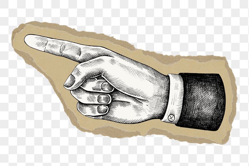 Pointing hand png sticker, ripped | Free PNG - rawpixel