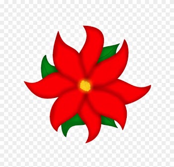 Pointsetta Sticker Red/ Merry Christmas 9/25 By Ginger - Poinsettia