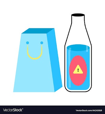 poison bottle with shopping paper bag