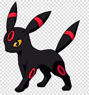 Pokemon, Red rings, Umbreon, black and red animal anime character illustration transparent background PNG clipart