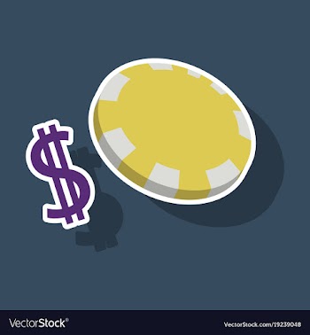 Poker chips sticker plastic poker chips sign vector image