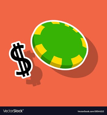 Poker chips sticker plastic poker chips sign vector image