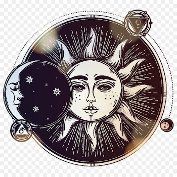 Pokxe9mon Sun and Moon Illustration - The sun and the moon black material 