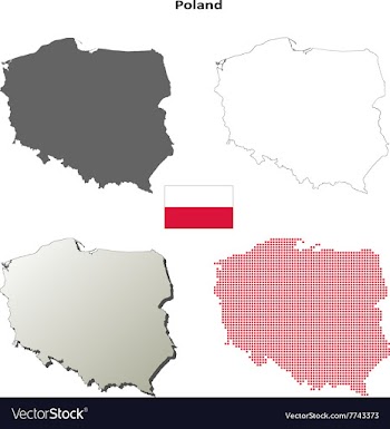 Poland outline map set vector image