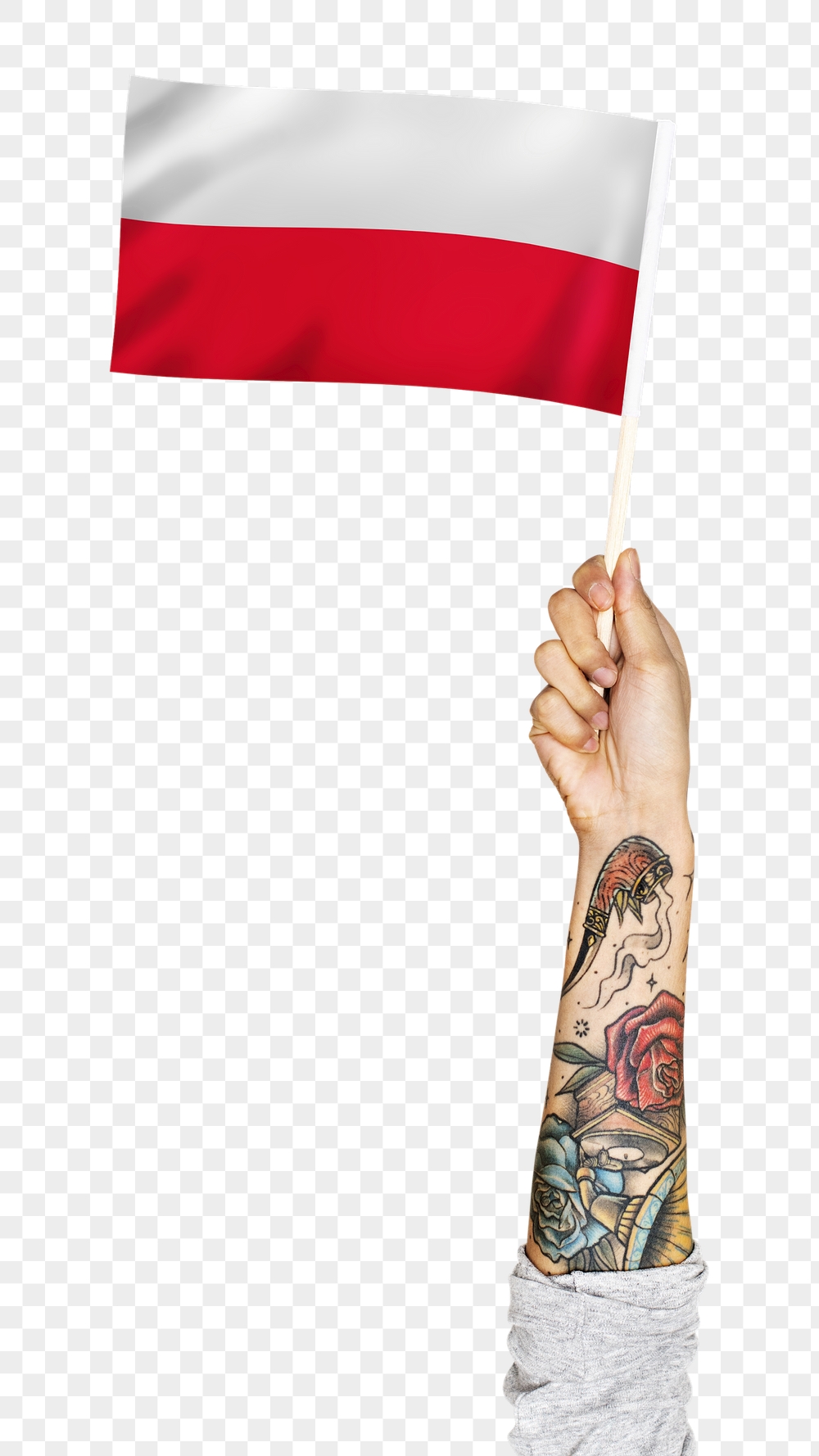 Poland's flag png in tattooed | Free PNG - rawpixel