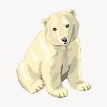 Polar bear baby clipart, wild | Free Vector - rawpixel