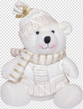 Polar bear Doll, Winter White Bear dolls transparent background PNG clipart