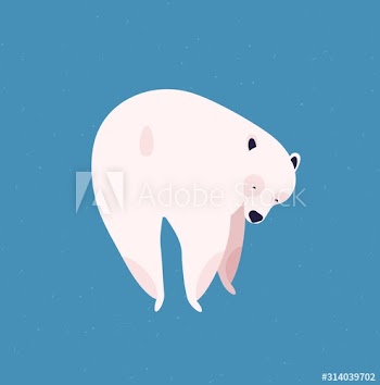 Polar bear flat vector illustration