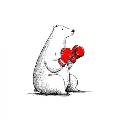 Polar Bear in Boxing Gloves Polar Bear in Boxing Gloves