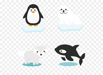 Polar bear Penguin Arctic Cartoon - Vector polar animals 