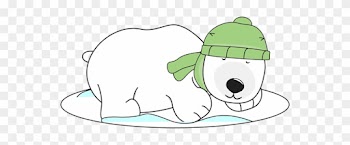 Polar Bear Sleeping In The Snow Clip Art - Winter Polar Bear Clipart