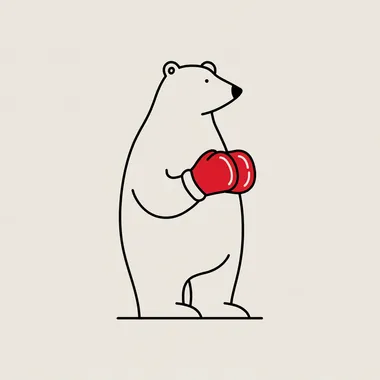 Polar Bear with Red Boxing Gloves Polar Bear with Red Boxing Gloves