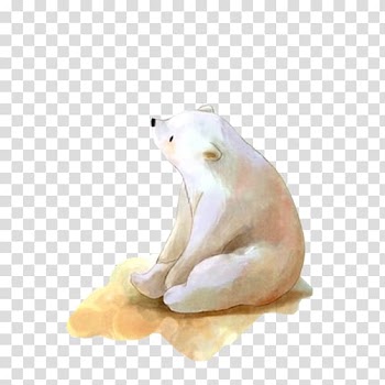 Polar near , Baby Polar Bears Watercolor painting Drawing, Creative painted polar bear in a daze transparent background PNG clipart