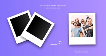 Polaroid instant photo template Free Vector