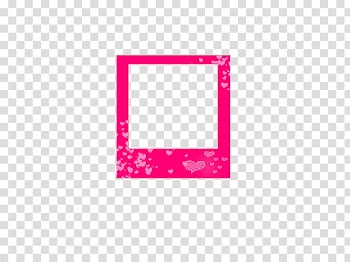 Polaroid, pink heart frame transparent background PNG clipart