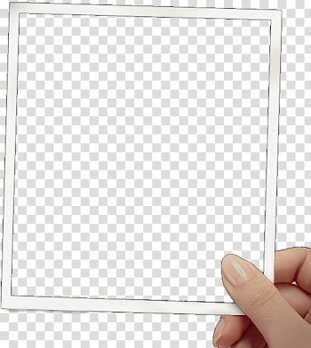 Polaroid with a hand, person holding white framed illustration transparent background PNG clipart