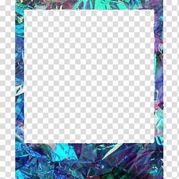 Polaroids, blue, green, and purple floral boarder frame transparent background PNG clipart