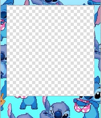 Polaroids , blue Stitch frame transparent background PNG clipart