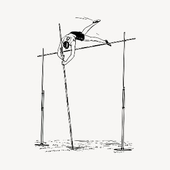 Pole vault athlete clipart, vintage | Free Vector - rawpixel