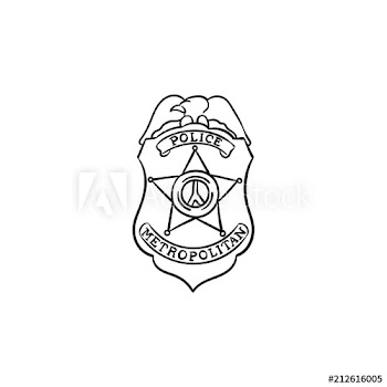 Police badge hand drawn outline doodle icon
