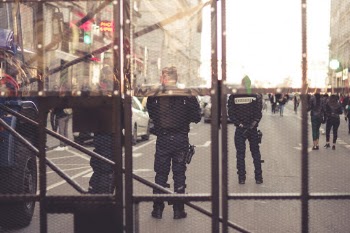Police barricades during the yellow vest protests in Lyon.

Police violence is at its highest since 1968. As of now, 23 persons have lost an eye (https://pbs.twimg.com/media/D41GrQrX4AAMCB6.jpg:large). Recently an independant journalist, got arrested (https://twitter.com/GaspardGlanz).

Violence continues, even though Amnesty International and the UN condemned the use of excessive force against protesters (https://www.amnesty.org/en/latest/news/2018/12/police-must-end-use-of-excessive-force-against-protesters-and-high-school-children-in-france/).
