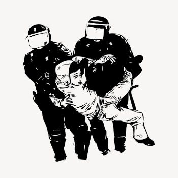 Police brutality clipart, protest illustration. | Free Photo - rawpixel