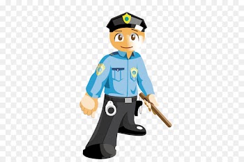 Police Cartoon Security guard Career - Police with batons 