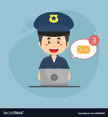 police checking email inbox