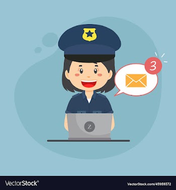 police checking email inbox