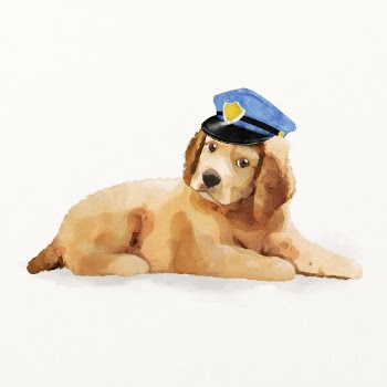 Police dog watercolor illustration, cute | Free Photo Illustration - rawpixel