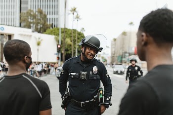 Police in the streets during the black | Free Photo - rawpixel