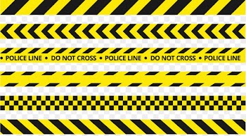 Police Line Do Not Cross Road traffic control device - Vector yellow police tape 