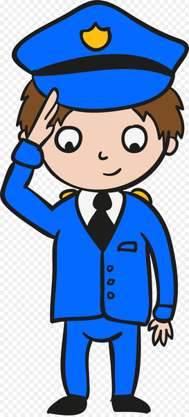 Police officer Alarm device - Cartoon hand-painted police salute 