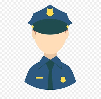Police officer Illustration - Flat blue cartoon police 