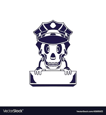 police skull with name plate