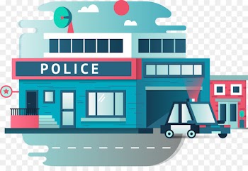 Police station Police officer Building - Cartoon Police pattern 