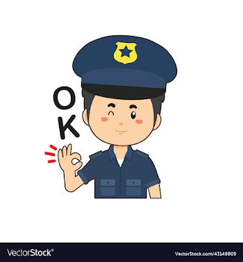 police sticker with ok poses