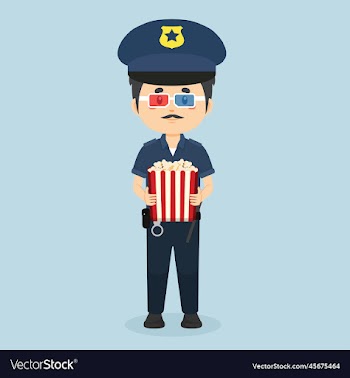 police watching movie in cinema