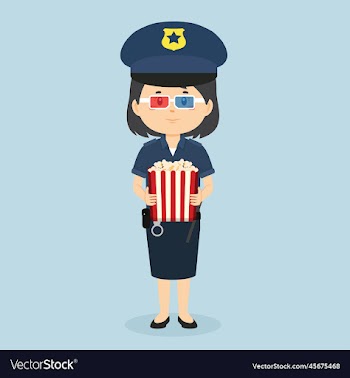 police watching movie in cinema