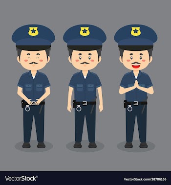 policeman character with various expression